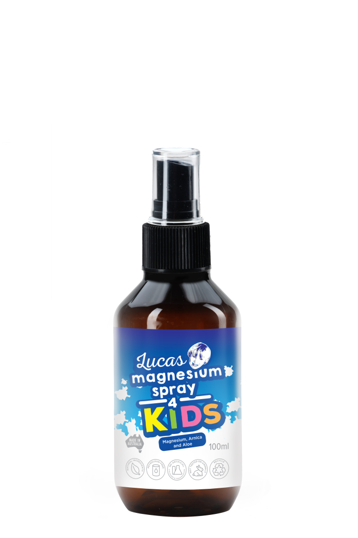 Magnesium Spray for KIDS is specifically formulated for children. Magnesium Spray is gentle on the skin, helps kids relax and supports sore tired muscles.