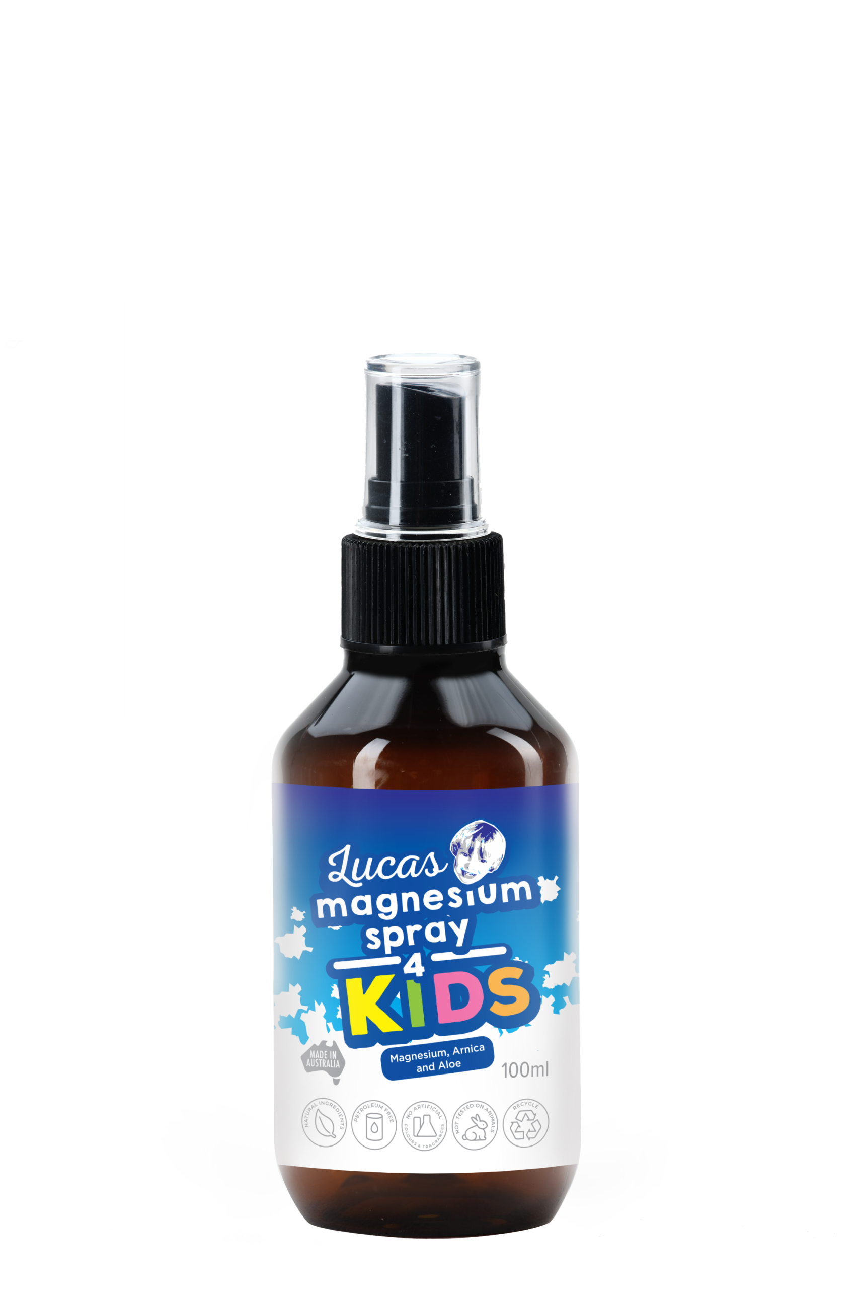 Magnesium Spray for KIDS is specifically formulated for children. Magnesium Spray is gentle on the skin, helps kids relax and supports sore tired muscles.