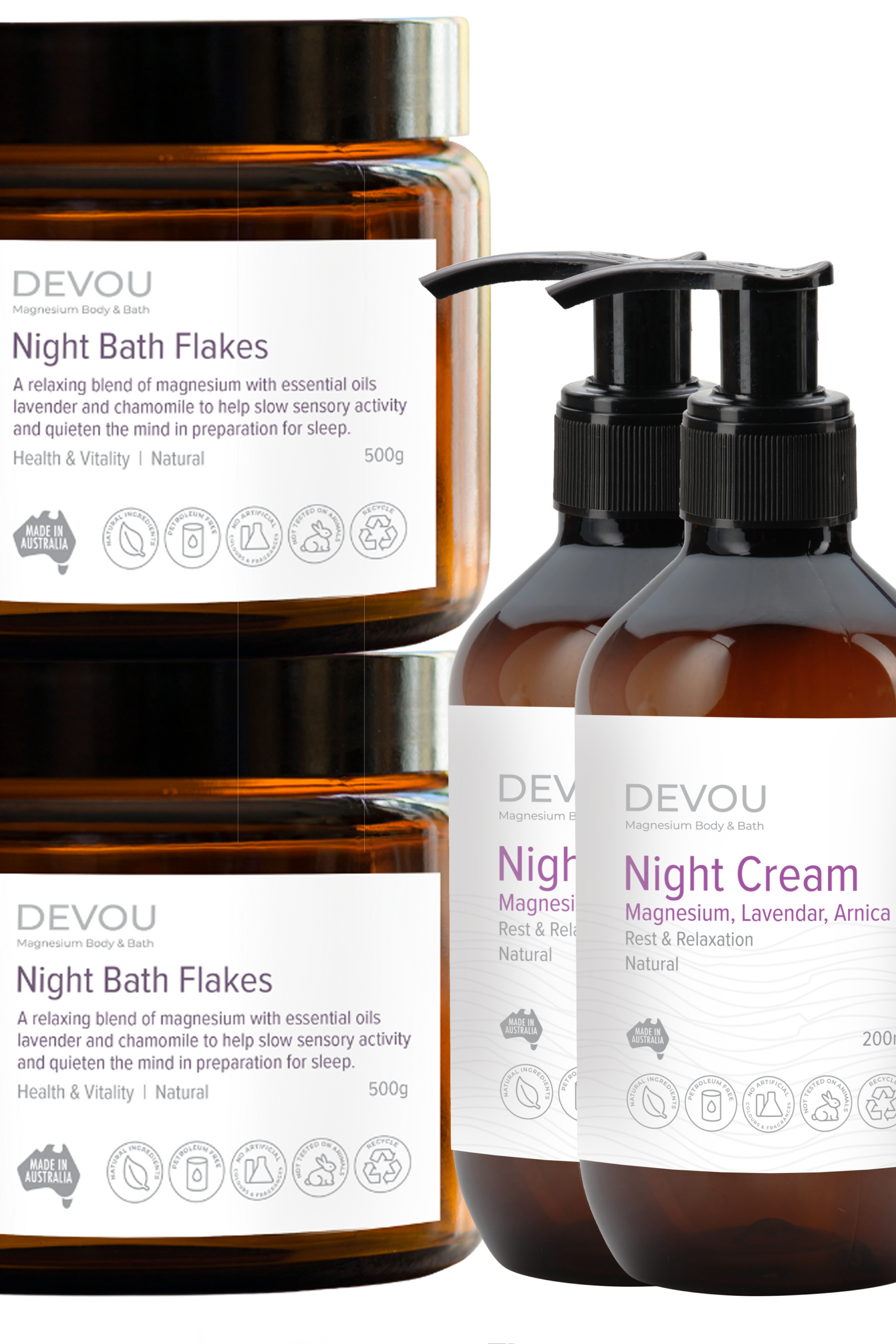 DEVOU-Night-Cream-200ml-Magnesium-Flakes-Bundle