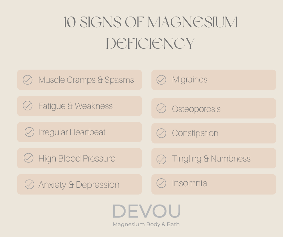 10 SIGNS OF MAGNESIUM DEFICIENCY