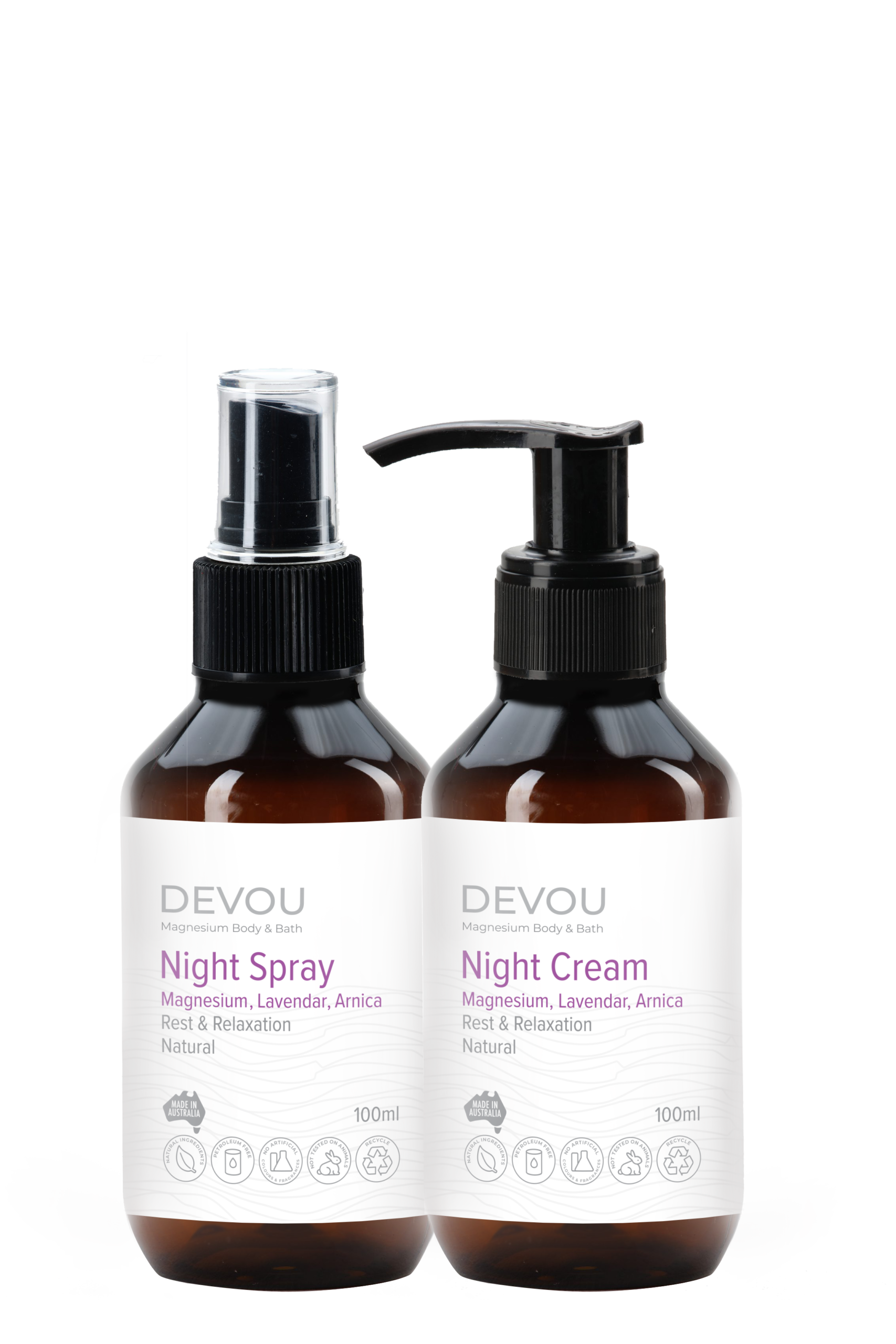 DEVOU Night Cream + Night Spray Duo 100ml Magnesium